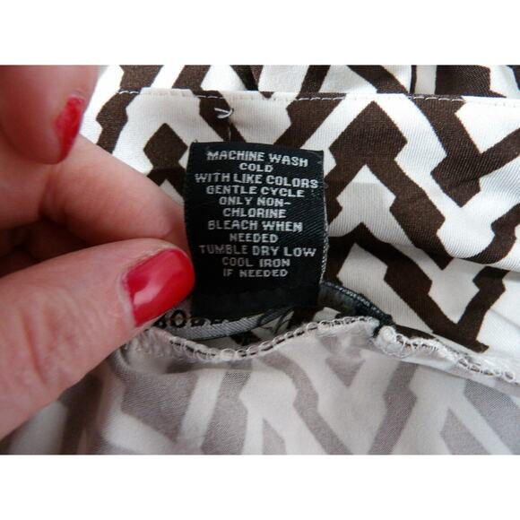 Robert Louis Maxi Skirt Petite Large PL Boho Hippie Geometric Faux Belt Tassels - Picture 4 of 14